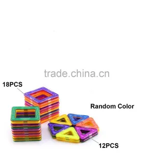 Kids/Children Educational Rainbow Construction Stacking Sets Inspire Magnetic Building Tiles Magnetic w/ Portable Box Package thumbnail-5