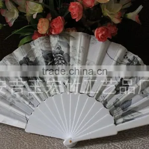 Promotional Plastic Hand Fan With Flower thumbnail-2