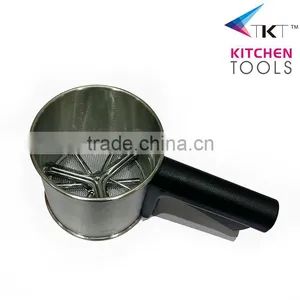 High Quality Hot Sale Stainless Steel Flour Sifter Flour Shaker Sieve Cup Flour Screen With ABS Handle thumbnail-2