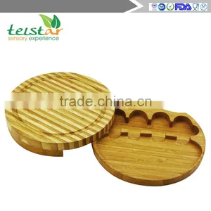 Eco-friendly Natural Bamboo Cheese Board Set 4 Cheese Knives With Cutting Board Set Bamboo & Wood Items Bamboo Kitchenwares Wood thumbnail-4