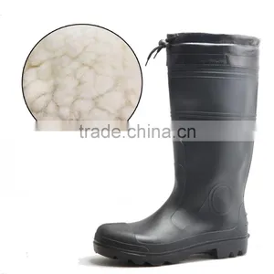 Warm Safety Rain Boots With Removable Fur Lining Sock thumbnail-1