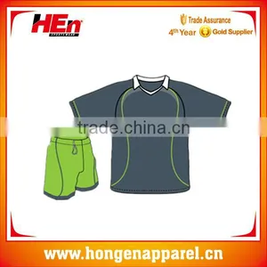 Hongen Apparel Subliamtion Gray Short Sleeve Soccer Training Set OEM Customized Design thumbnail-1