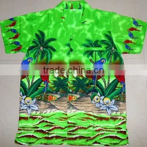 Macau Parrot on Cocunut Palm Hawaiian Shirts thumbnail-2