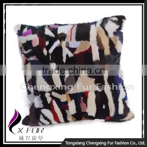 CX-D-81 Custom Made Real Mink Fur Patchwork Pillowcase ,Decorative Pillow Cover thumbnail-3