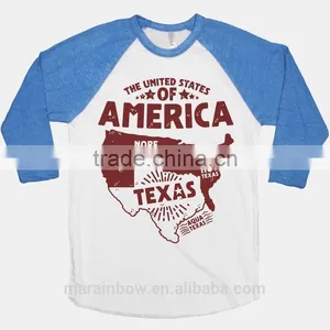 Cheap Wholesale Baseball Tees 100% Cotton Unisex Baseball T Shirt Custom Design 3/4 Raglan Sleeve Baseball T Shirt thumbnail-1