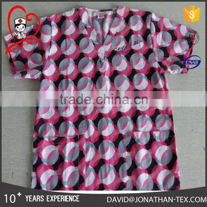 OEM Factory Wholesale Printed Woven Poly Cotton Medical Uniform Scrubs Hospital Use for Men and Women thumbnail-1