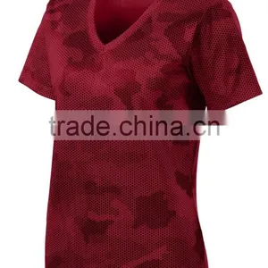 Drifit Camo t Shirt, Polyester V-Neck Short Sleeve t Shirt thumbnail-4