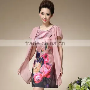 Fashion Womens Dress Two Piece Middle Aged Women thumbnail-3