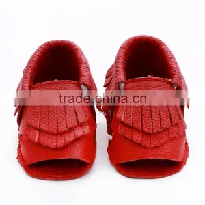 100% Cow Leather Baby Summer Fringed Moccs thumbnail-4