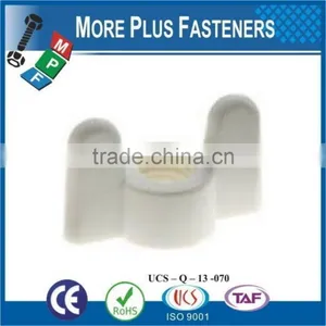 Made in Taiwan Black Domed Hexagonal Natural Finish Nylon Jam Plastic Jam Wing Nut thumbnail-6