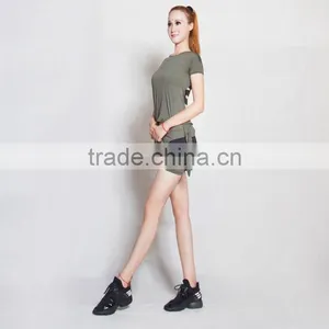 Girl's Moisture Wicking Solid Color Athletic Short Sleeve Tee Shirt thumbnail-6