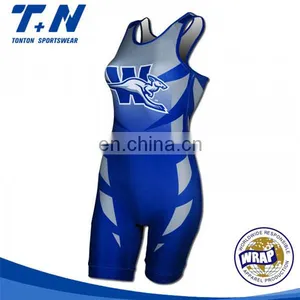 Wholesale Sublimated Custom Women's Wrestling Singlet thumbnail-1