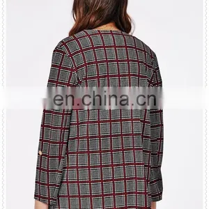 High Quality Plus Size Women Checked Waterful Travel Jacket in New Model thumbnail-6