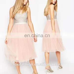Latest Dress Designs Photos Eastern Embellished Spaghetti Strap Japanese Girls Prom Dress thumbnail-1