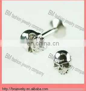 Fashion Cool Skull Lip Ring Stainless Steel Body Piercing Jewelry thumbnail-1