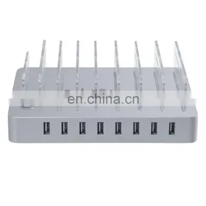 Custom EU US AU UK Plug 8 Ports 96W Multi-Function USB Charging Station Dock Charger With Stand for Mobile Phone Tablet PC thumbnail-4