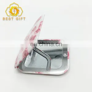 70mm Personalised Designer Red Flowers Printing Compact Mirror thumbnail-3