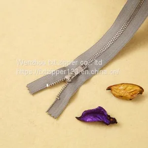 #3 #4 #5 #8 Metal Brass Zipper With Light Golden Platinum Teeth Close End thumbnail-4