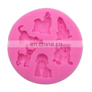 New Baking DIY Silicone Mould With Dog Shape for Handmade Soap Chocolate Fondant and Cake thumbnail-1