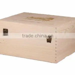 Handmade Natural Color 6 Bottles Wine Gift Box Wooden,wine Packaging Boxes thumbnail-5