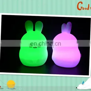 2020 New Design Animal Shaped Cute Rabbit LED Night Light Silicone Night Lamp For Kids thumbnail-3
