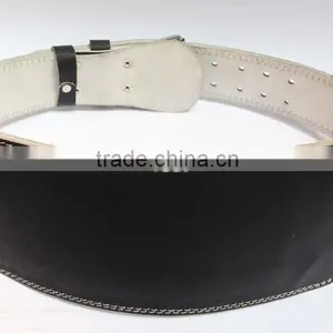 Professional Fitness Weightlifting / Bodybuilding Back Support Power Gym Belt Leather Belt 6" thumbnail-1