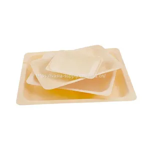 Disposable Wood Serving Dish Big Size 200mm Length Rectangle Plates Tray thumbnail-1