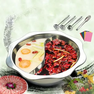 Hot Pot Stainless Steel Anti-side Octagonal Simmered Two-pot Hot Pot Induction Cooker thumbnail-1