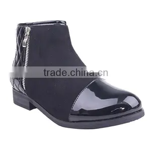 Groundwork Safety Double Zipper Ankle Boots Superfly Low Heel Boots in China thumbnail-2