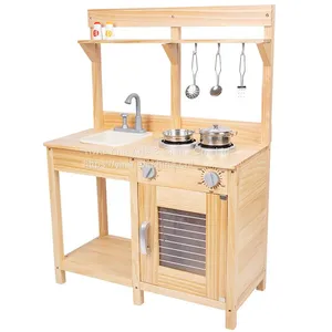Wooden Pretend Cooking Game Children Play Set Kitchen Toy Sets for Kids thumbnail-1