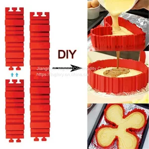 Silicone Magic Snake Cake Mold DIY Baking Square Rectangular Heart Shape Round Cake Mould Pastry Tools thumbnail-5