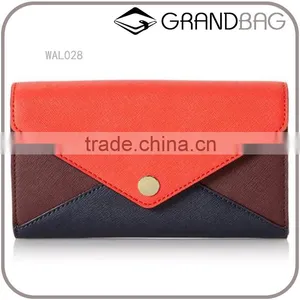 Saffiano Leather Ladies Envelope Clutch Wallet Crossbody Wallet Bag With Shoulder Chain thumbnail-1