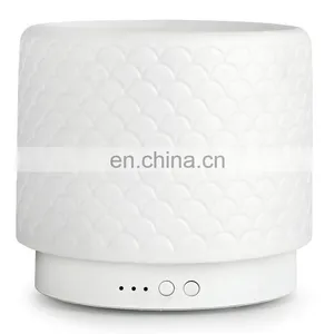 High End Ceramic Aroma Diffuser With Bamboo Base 280ml Water Capacity And Warm Light Timer Auto Off Long Cord For Home Office thumbnail-1