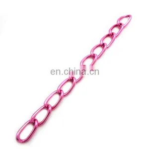 Decorative Metal Curb Chain Trendy Cute Girly Pink Stainless Steel Aluminum Metal Twist Aluminum Chain thumbnail-1
