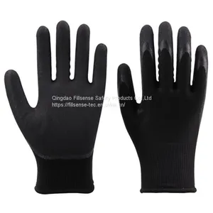 13G Polyester Liner Nitrile Sandy Palm Coated Work Gloves EN388 thumbnail-3