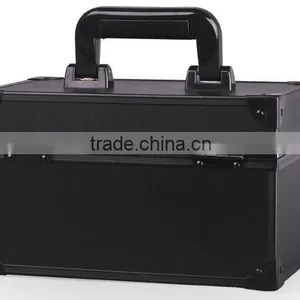High Quality Black Aluminum Makeup Artist Vanity Case, Cosmetic Jewelry Storage Box, Beauty Box Makeup Vanity Case Bag thumbnail-3