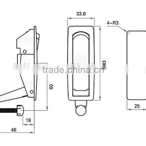 CE Rohs New Lever Latch Assembly With Flush Trigger Alloy Plane Lock for Electric Metal Box Door thumbnail-6