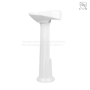 CUPC Bathroom 30 Inches 77cm Rectangle Ceramic Pedestal Sink With Backsplash thumbnail-4