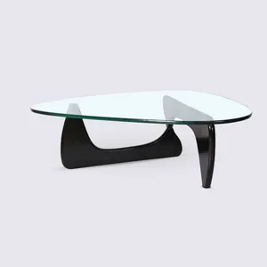 Design Coffee Table in Black Ash Wood and 19mm Tempered Glass – Gio thumbnail-3