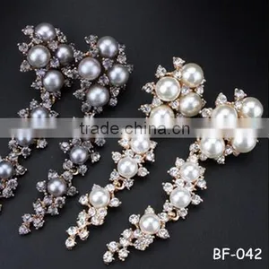 2015 Fashion Pearl Diamond Earrings Set Charming Long Earring Fashion Women Jewelry thumbnail-1