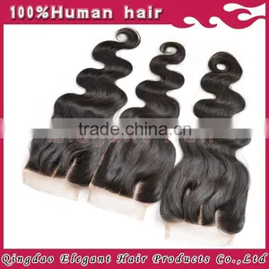 In Stock Best Quality Factory Directly Three Parting Body Wave Brazilian Human Hair Lace Closure thumbnail-3
