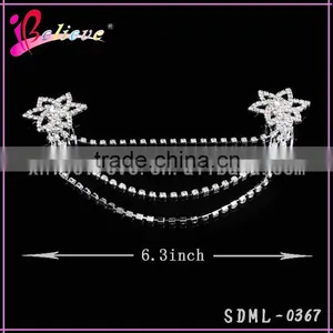 Crystal Rhinestone Claw Chain Wedding Hair Combs,wedding Hair Accessories,hair Comb for Bridal thumbnail-3