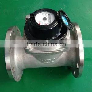 304 Stainless Steel Water Flow Meter Dry Dial Turbin WM LXLGC-100E/C thumbnail-1