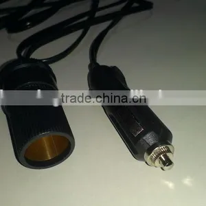 12V Car Cigarette Plug With Female Socket Extension Lead Cable thumbnail-1
