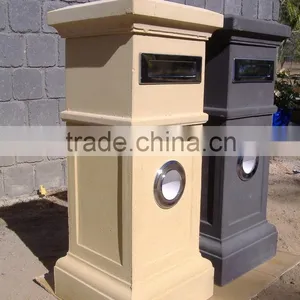 Factory Direct Supply Outdoor Garden Yellow and Black Sandstone Mail Box thumbnail-1