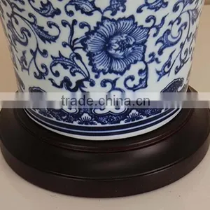 Blue and White Porcelain and Wood Base Decor thumbnail-3