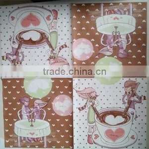 Cocktail Party Products Cheap Colorful Virgin Pulp Printing 1/4 Fold Serviettes Paper Napkin thumbnail-3