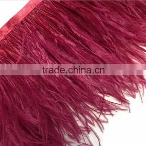 Factory Wholesale 15-20cm Thicken Ostrich Feather Trim Moq 5m/color thumbnail-2