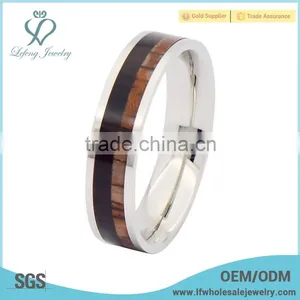 Wood and Titanium Wedding Bands for Men,titanium Band Ring thumbnail-1