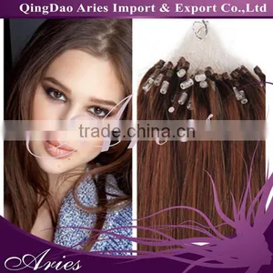 Indian Human Micro Loop Ring Hair Extensions Natural Blonde 4A Grade Tangle Free Micro Bead Hair Extensions thumbnail-2